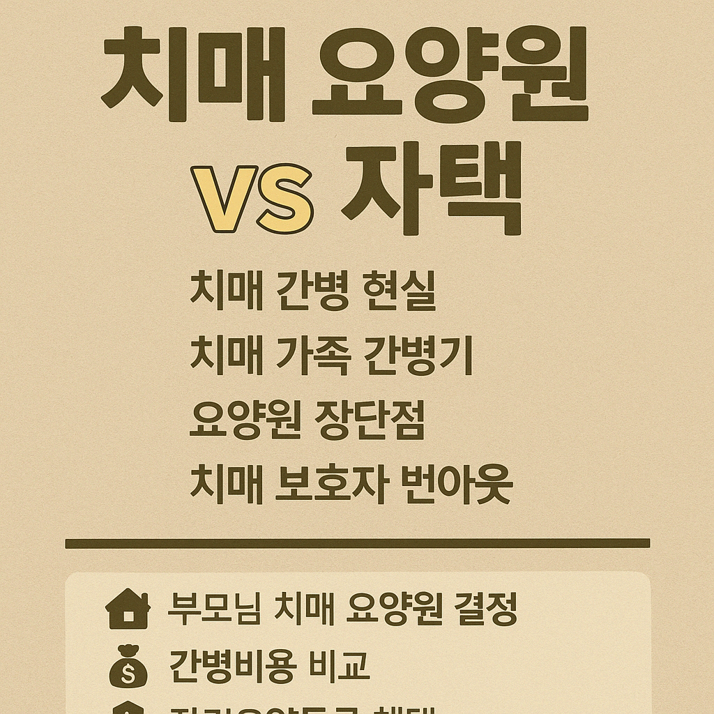 치매 환자 간병, 요양원이 나을까? 자택 간병이 나을까?