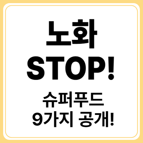 노화를 늦추는 슈퍼푸드 BEST 9