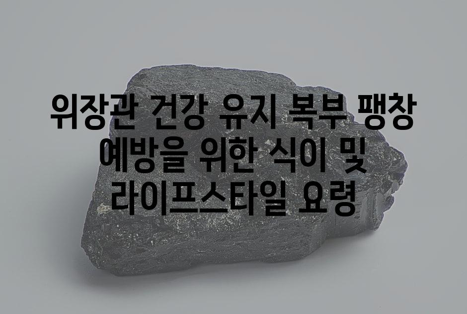 위장관 건강 유지 복부 팽창 예방을 위한 식이 및 라이프스타일 요령