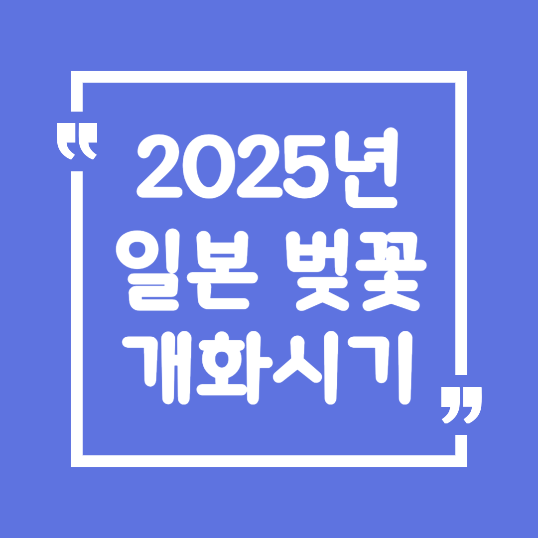 2025년 일본 벚꽃 개화 시기