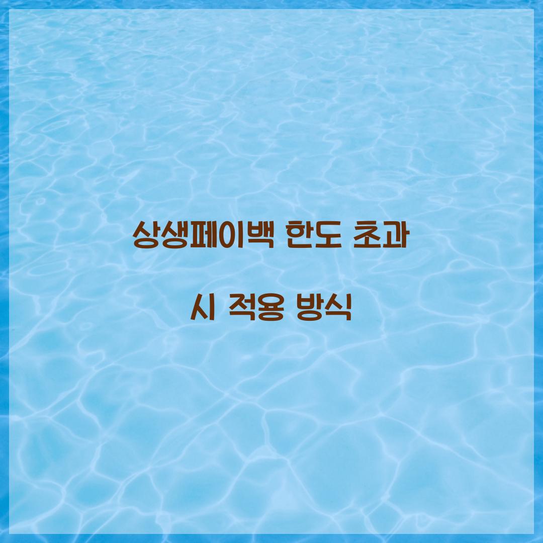 상생페이백 한도 초과 시 적용 방식