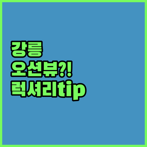 강릉 오션뷰 숙소 5곳 추천 신라모노..