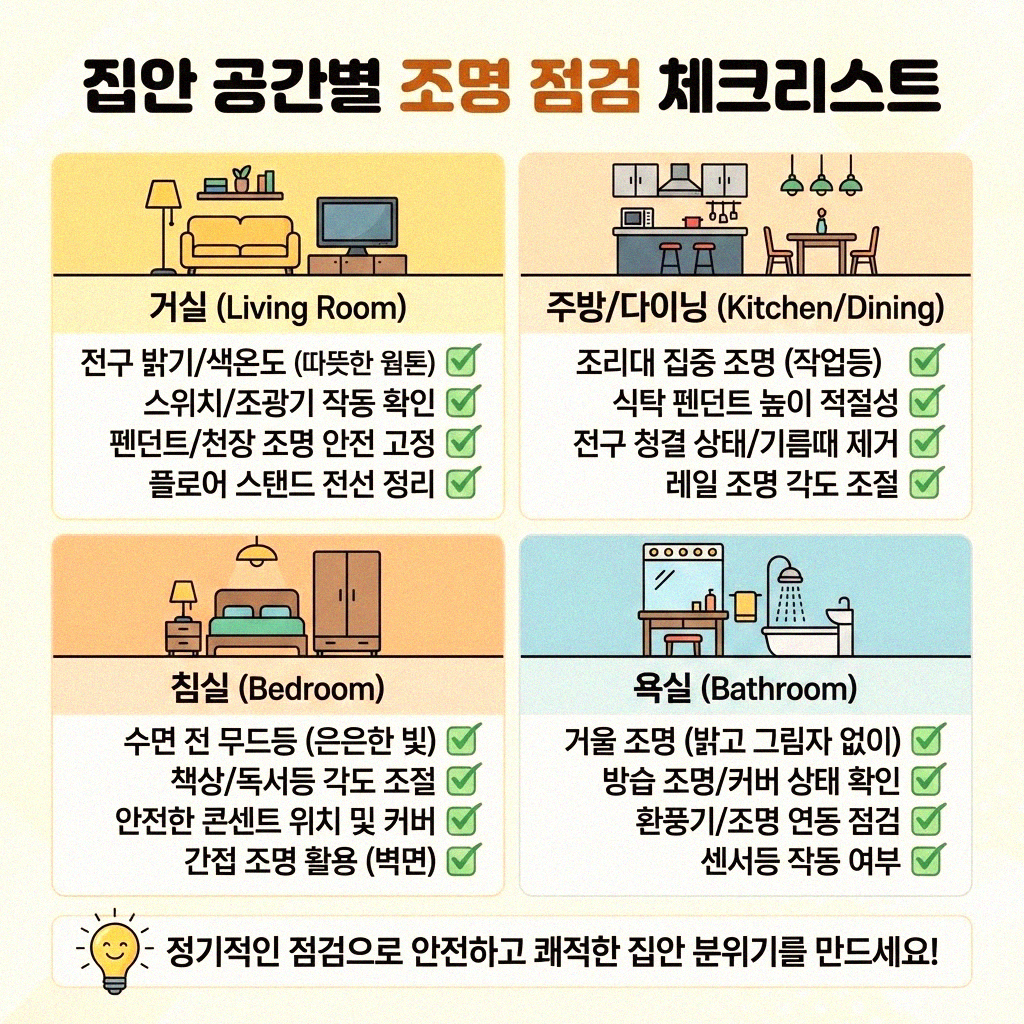 우리 집 조명 상태 점검, 이 표 하나면 끝나요