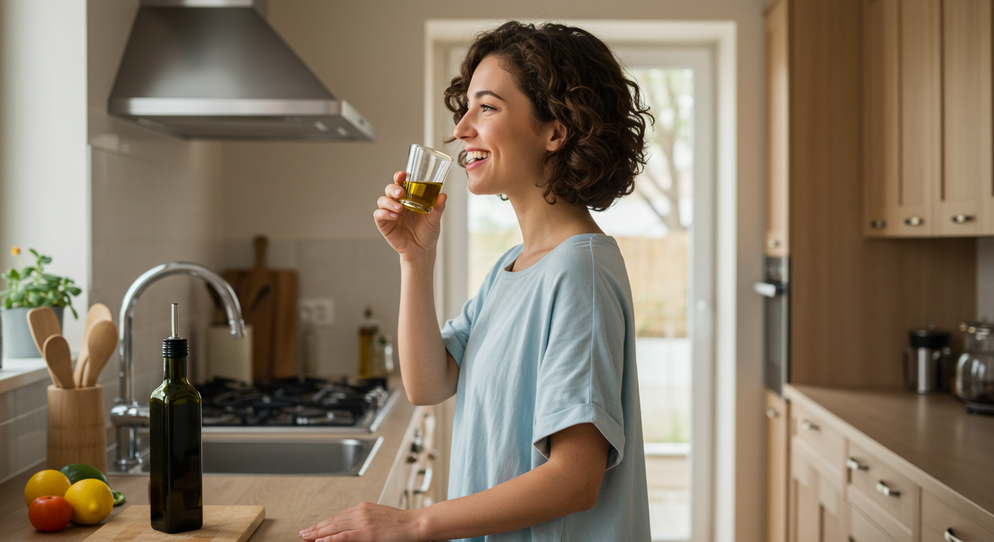 공복에 올리브 오일 먹는 사람