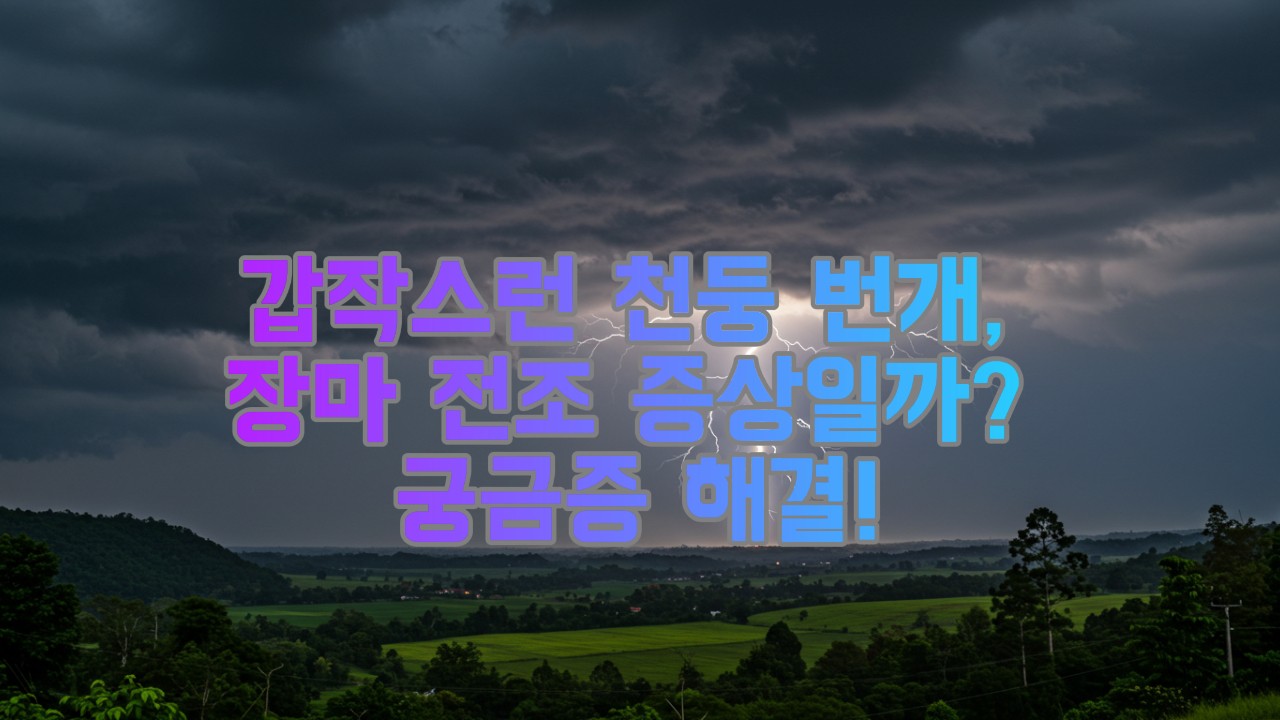 갑작스런 천둥 번개, 장마 전조 증상일까 궁금증 해결!