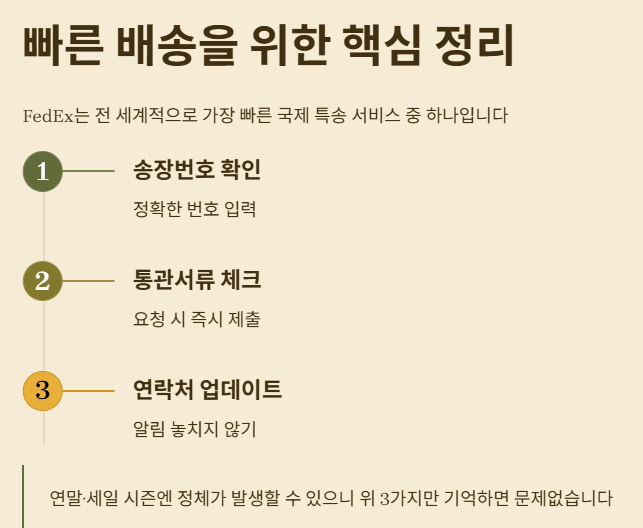 빠른배송 정리 요약