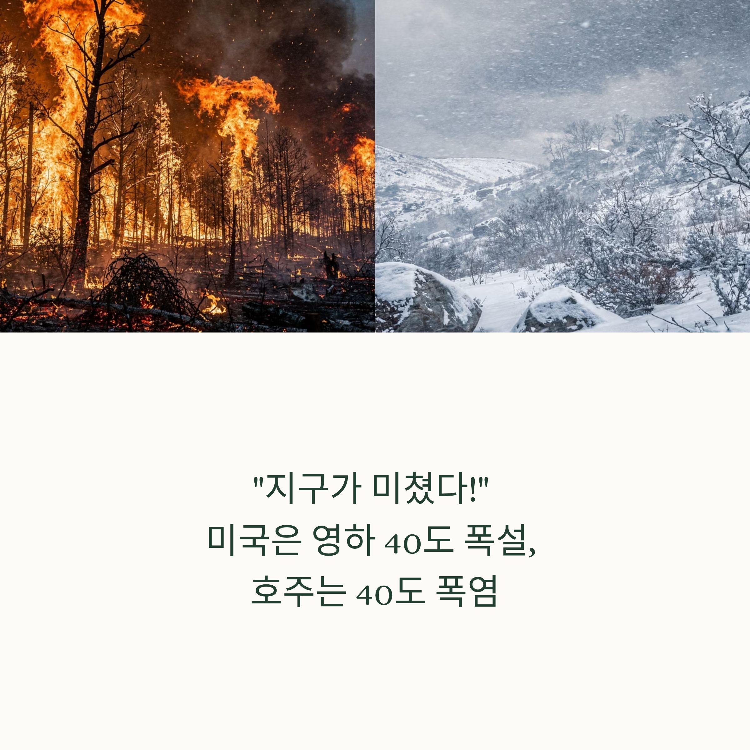 "지구가 미쳤다!" 미국은 영하 40도 폭설, 호주는 40도 폭염... 대체 왜 이럴까?