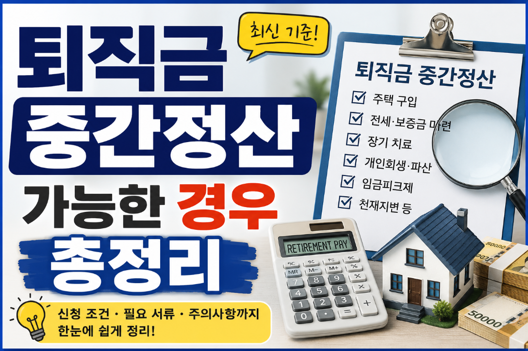 퇴직금 중간정산 가능한 경우 총정리｜신청 조건과 인정 사유