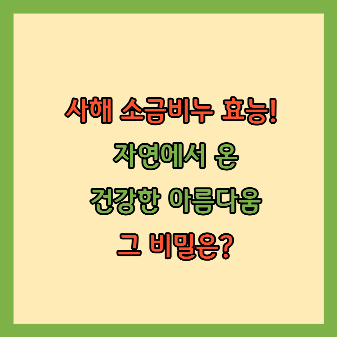 사해 소금비누 효능 썸네일