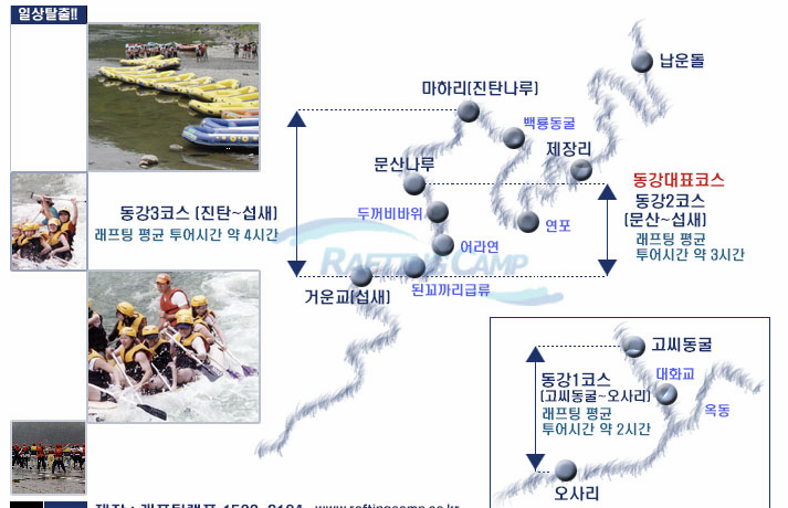 동강 래프팅 코스 이미지