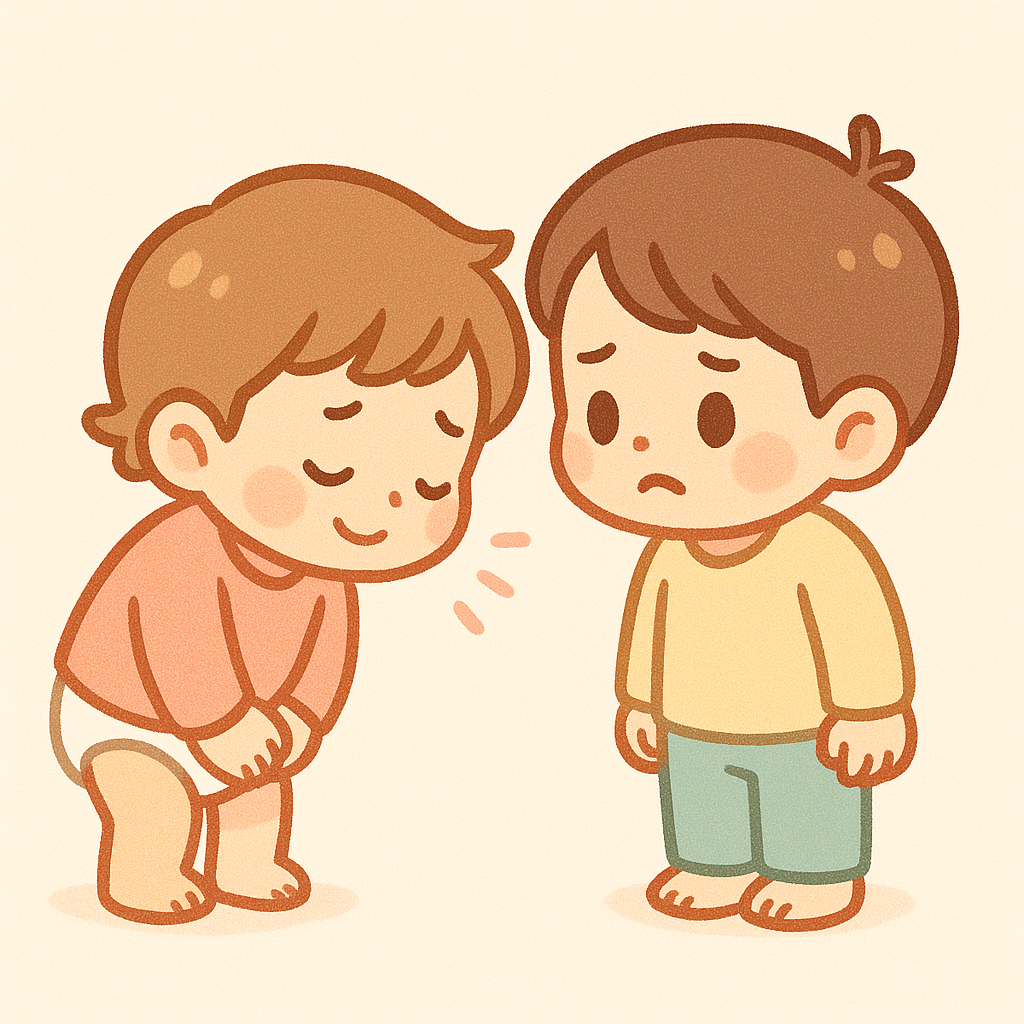 또래에게 사과하는 아이의 모습