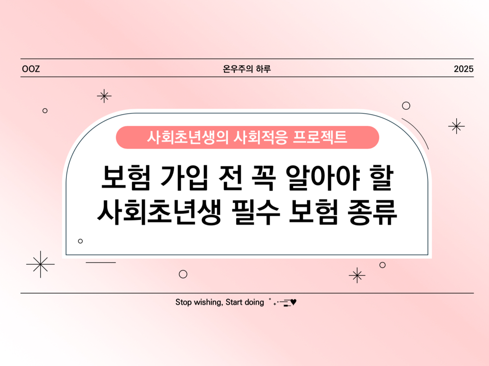 보험 가입 전 꼭 알아야 할 사회초년생 필수 보험 종류