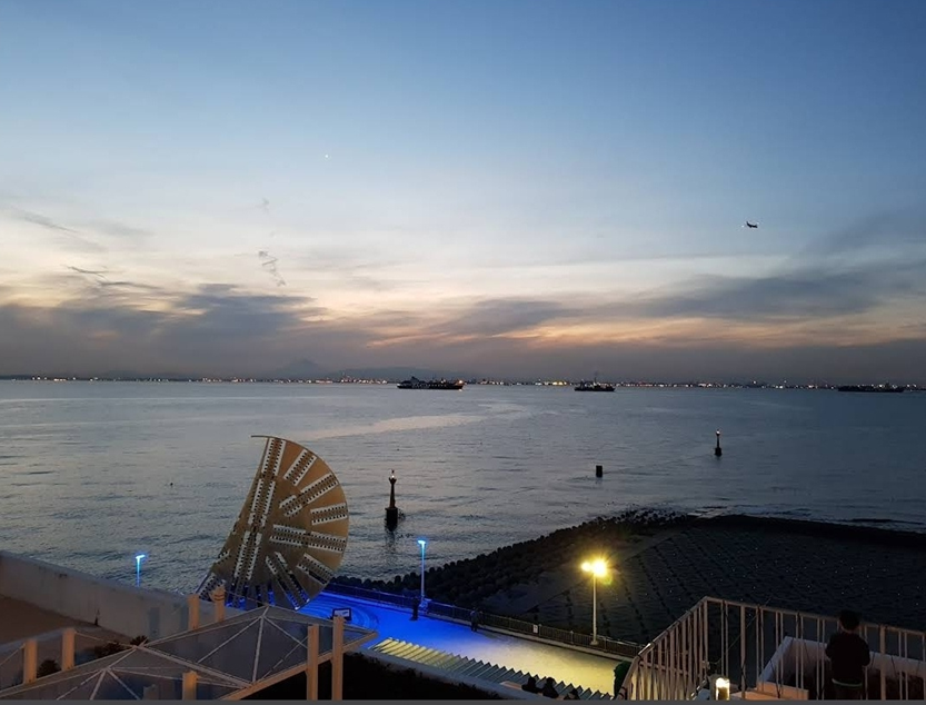 우미호타루 풍경, 날씨가 맑으면 멀리 후지산이 보이는곳