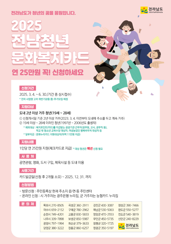 전남 청년이라면 25만 원 혜택! 청년문화카드 신청 꿀팁