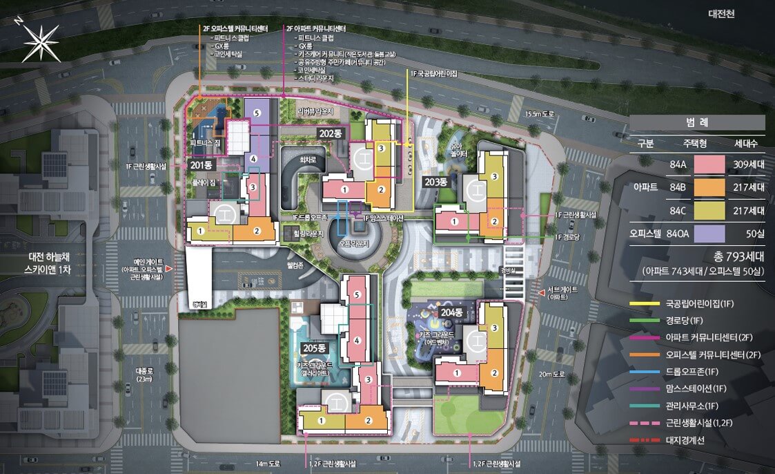 대전 하늘채 스카이앤 2차 단지배치도