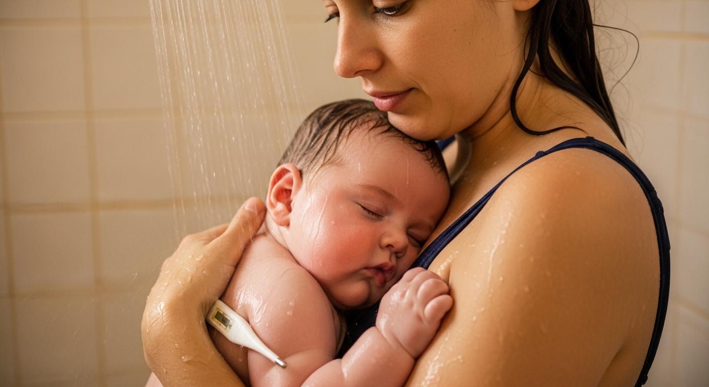 아기 열날때 샤워