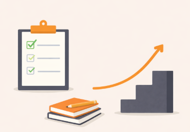 자존감을 높이기 위해 작은 행동과 습관을 반복하는 과정을 표현한 단순 이미지