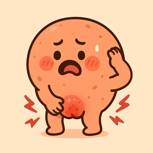 치핵 크기 변화 단계 도식