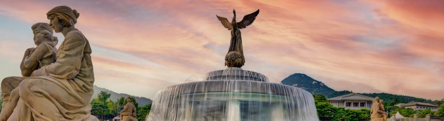 2025 청와대 야간 개방을 표현하는 노을진 모습