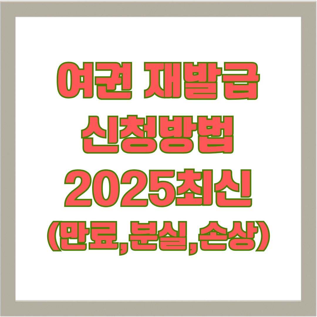여권 재발급 신청 방법 2025 최신 (만료, 분실, 손상)