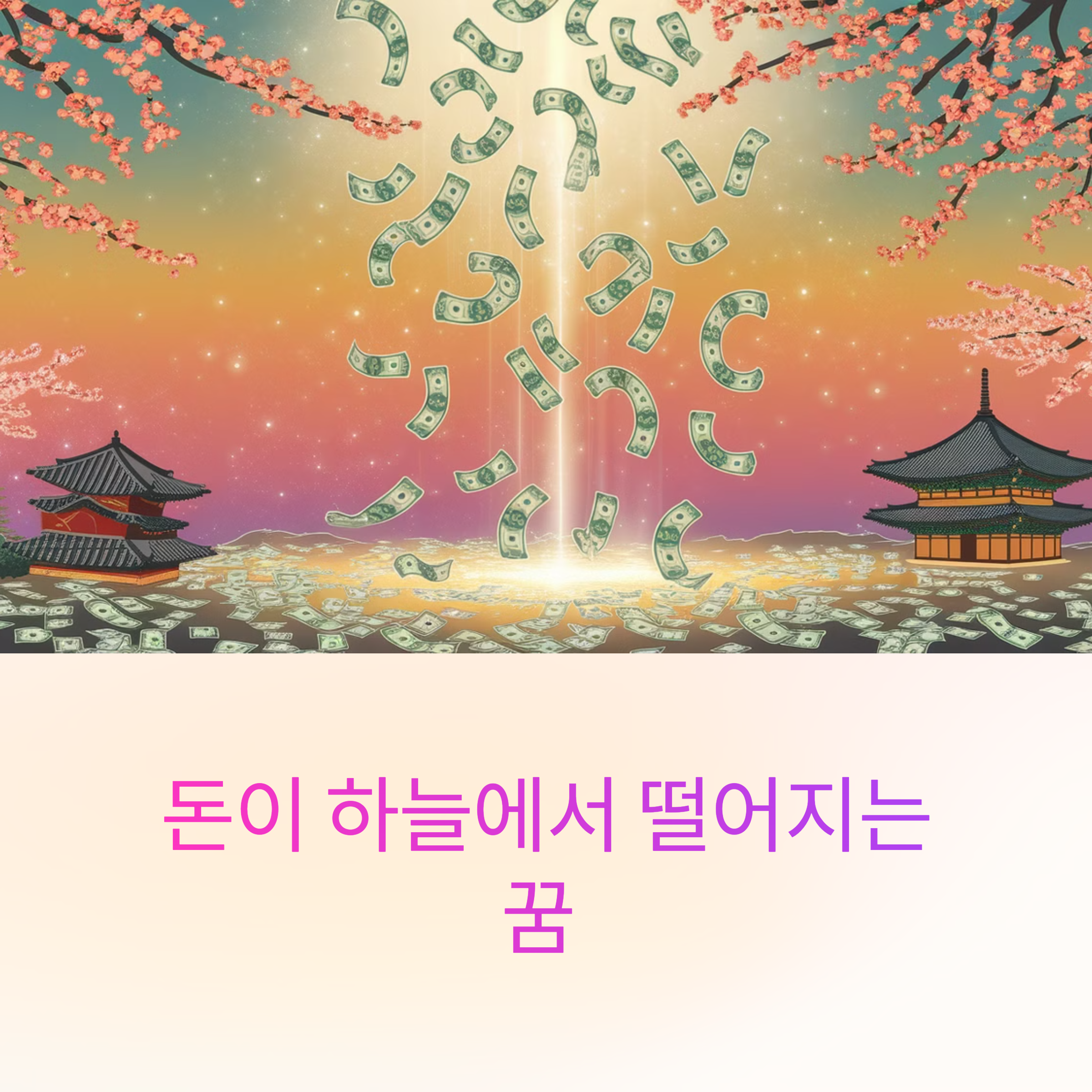 돈이 하늘에서 떨어지는 꿈