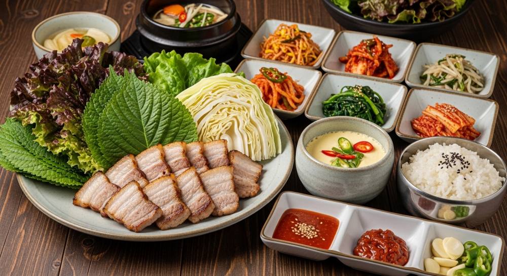 고기쌈밥정식 음식 사진