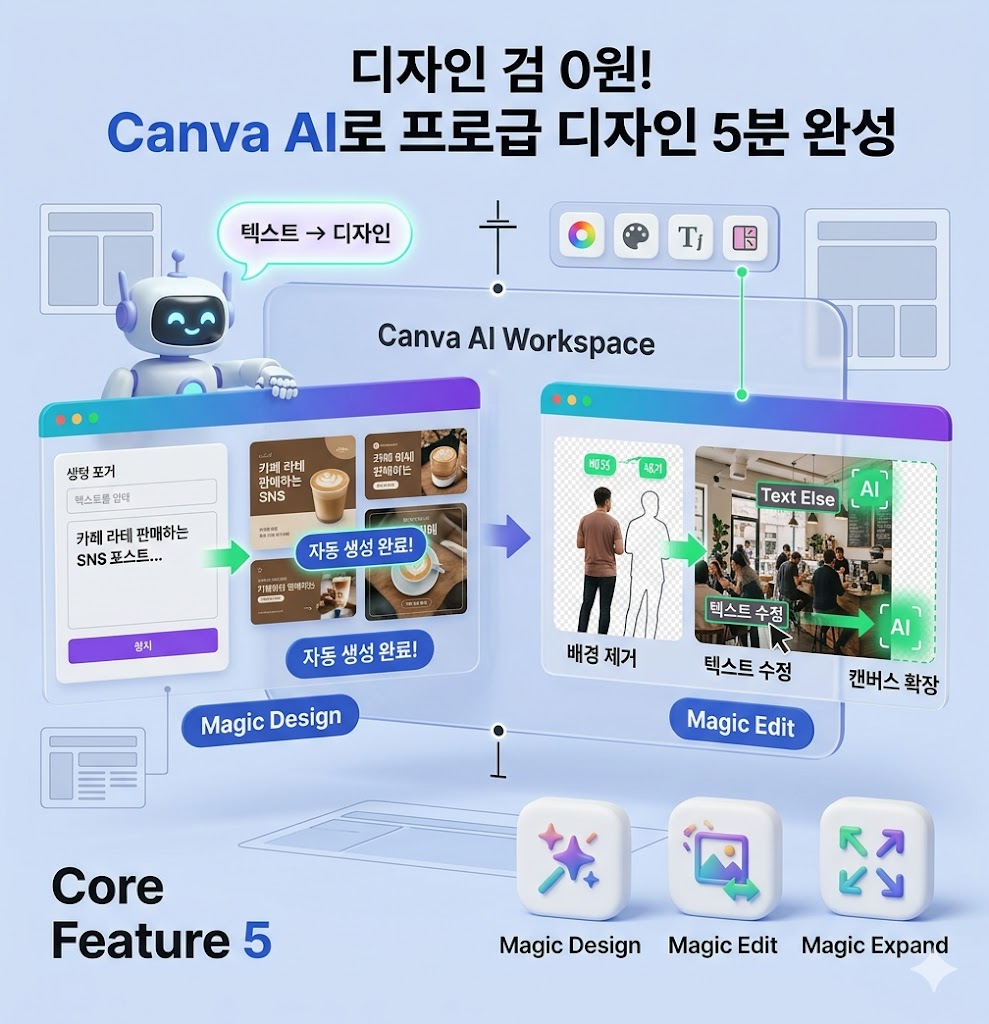Canva AI Magic Design과 Magic Edit 기능 비교 및 사용법 가이드 이미지