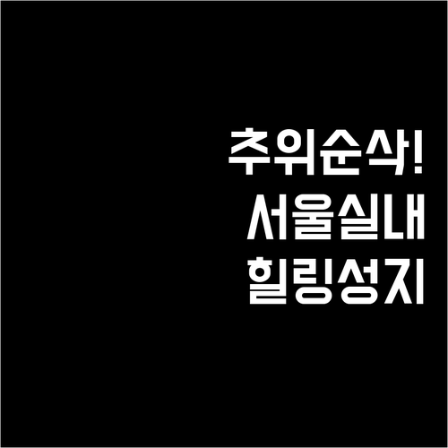 추운 날씨에도 쾌적하게 즐기는 서울 ..