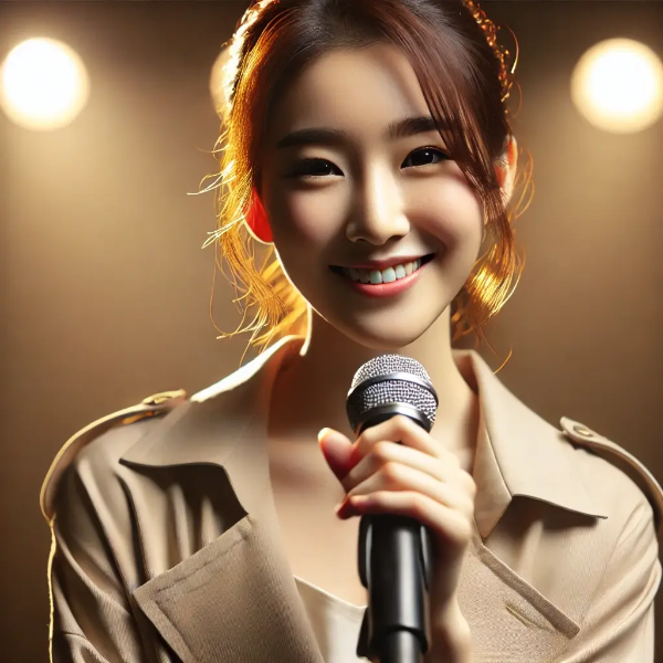 무대 공포증을 극복하고 공연하는 동양인 공연자