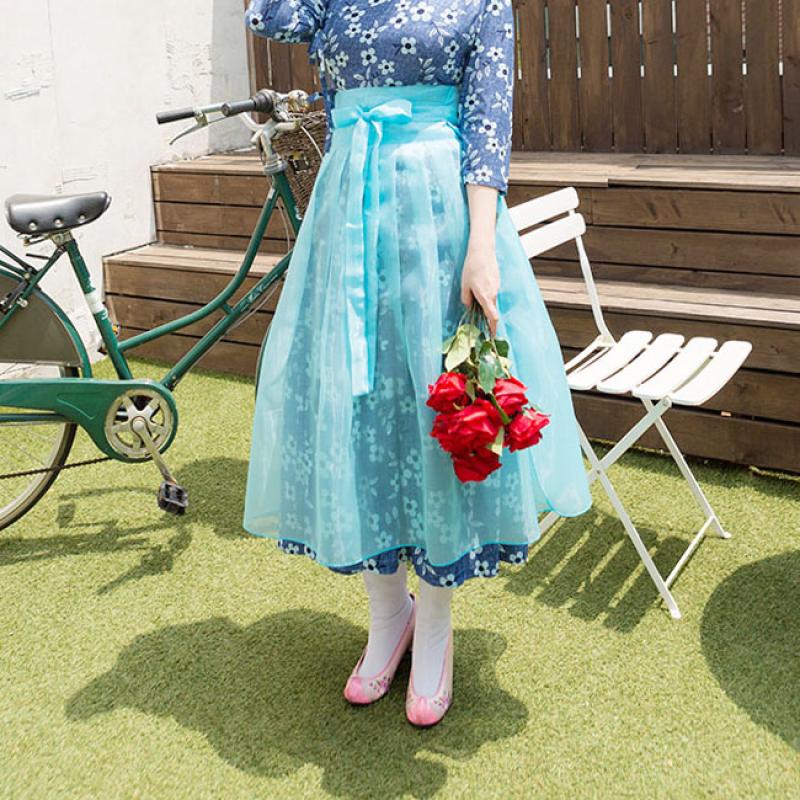 더연주 하늘노방 덧치마 55 100사이즈 생활한복 L