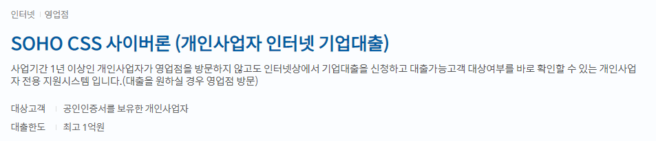 신한은행 개인사업자대출 가능한곳