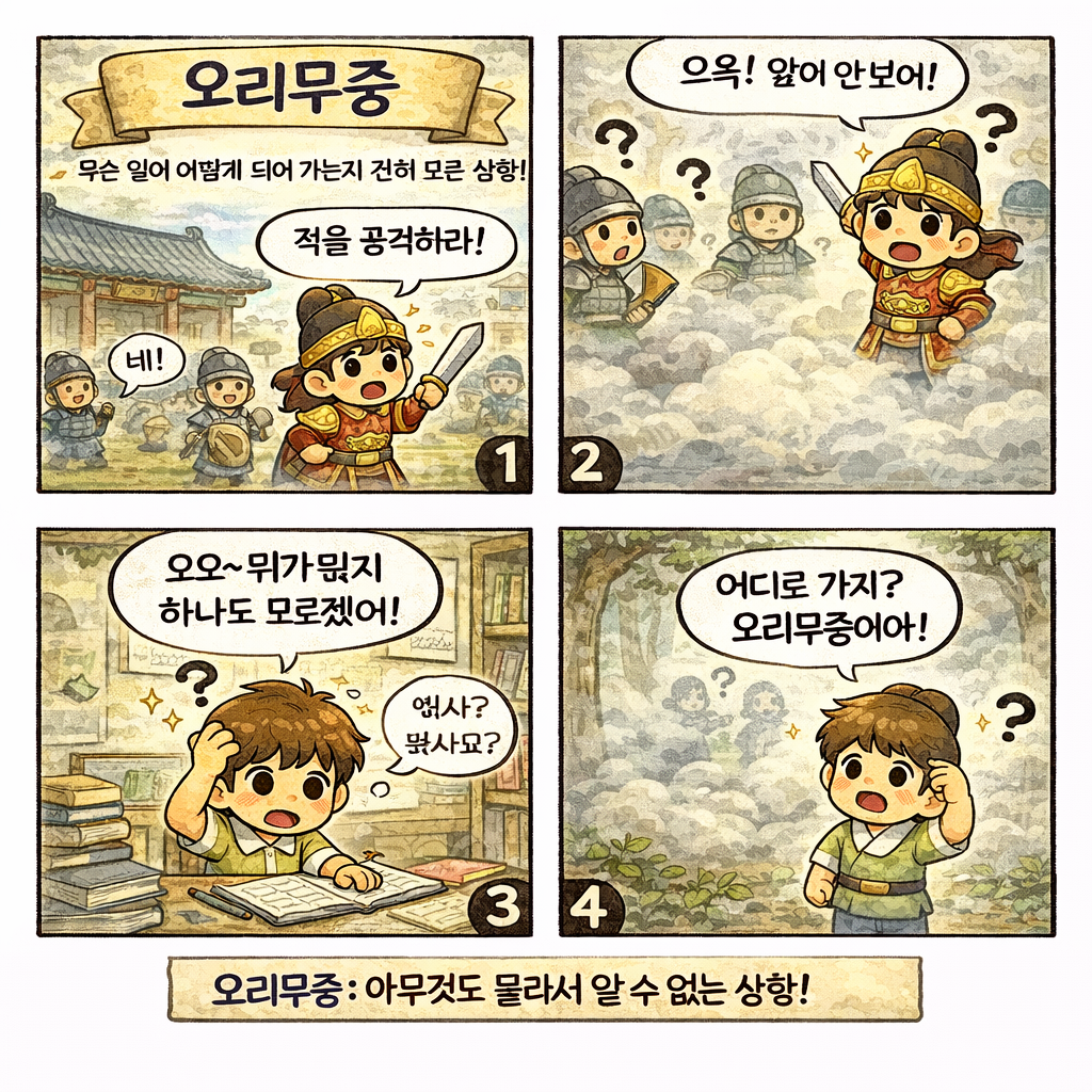 오리무중 사자성어 이미지
