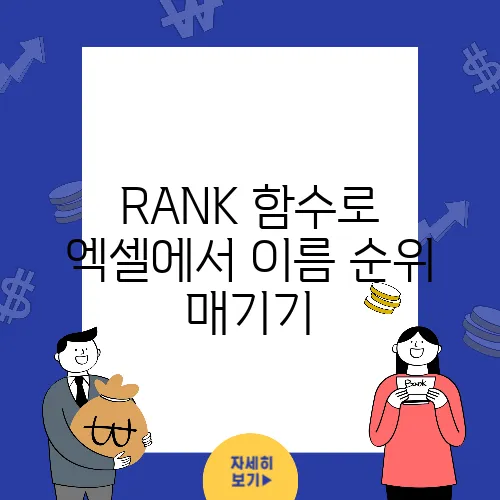 RANK 함수로 엑셀에서 이름 순위 매기기