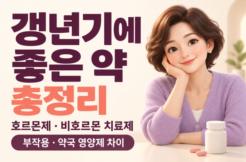 갱년기에 좋은 약 총정리｜여성호르몬제&middot;비호르몬 치료제&middot;부작용&middot;약국 영양제 차이