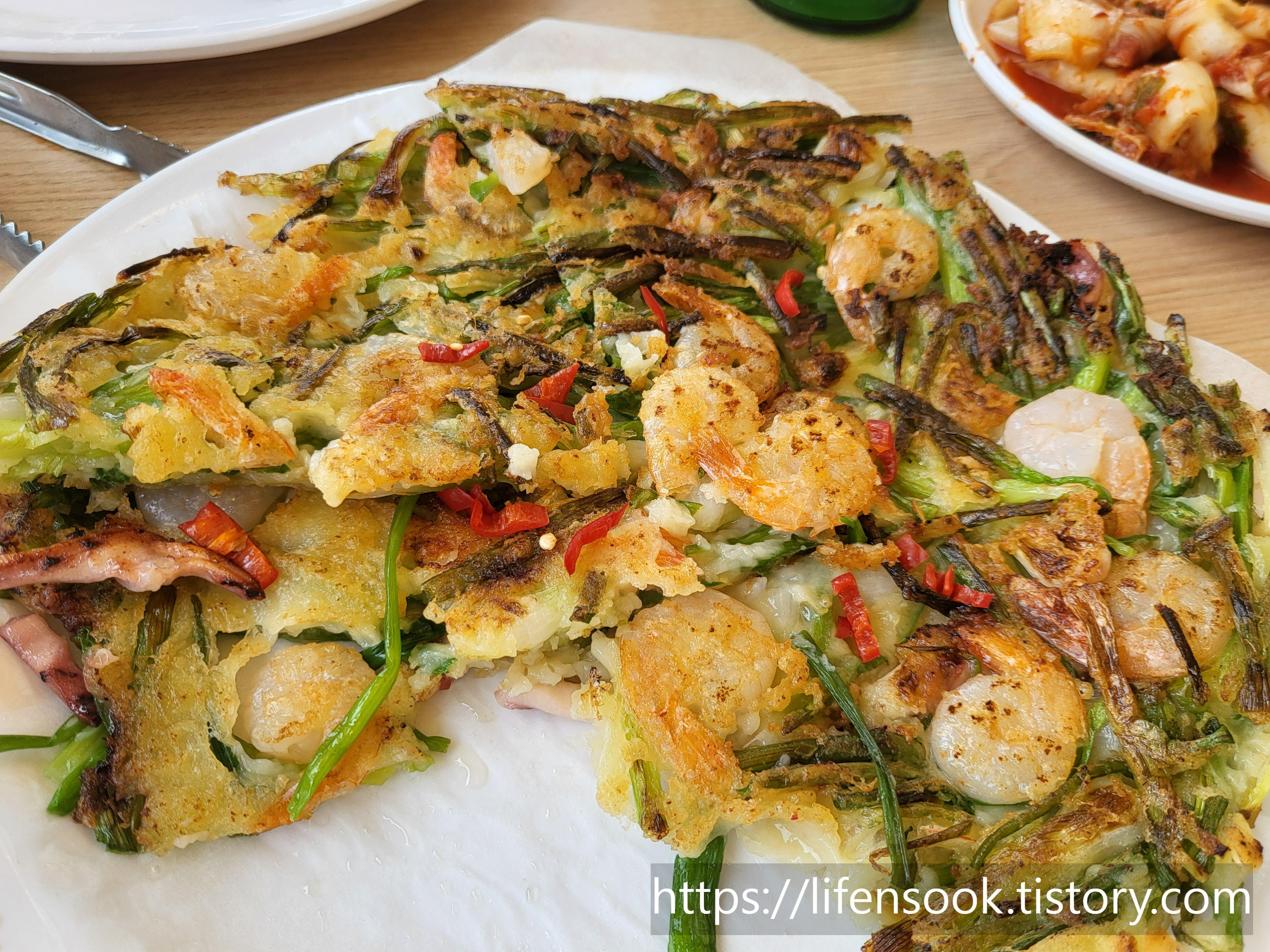 바담칼국수 새우듬뿍파전