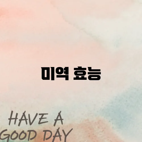 미역 효능
