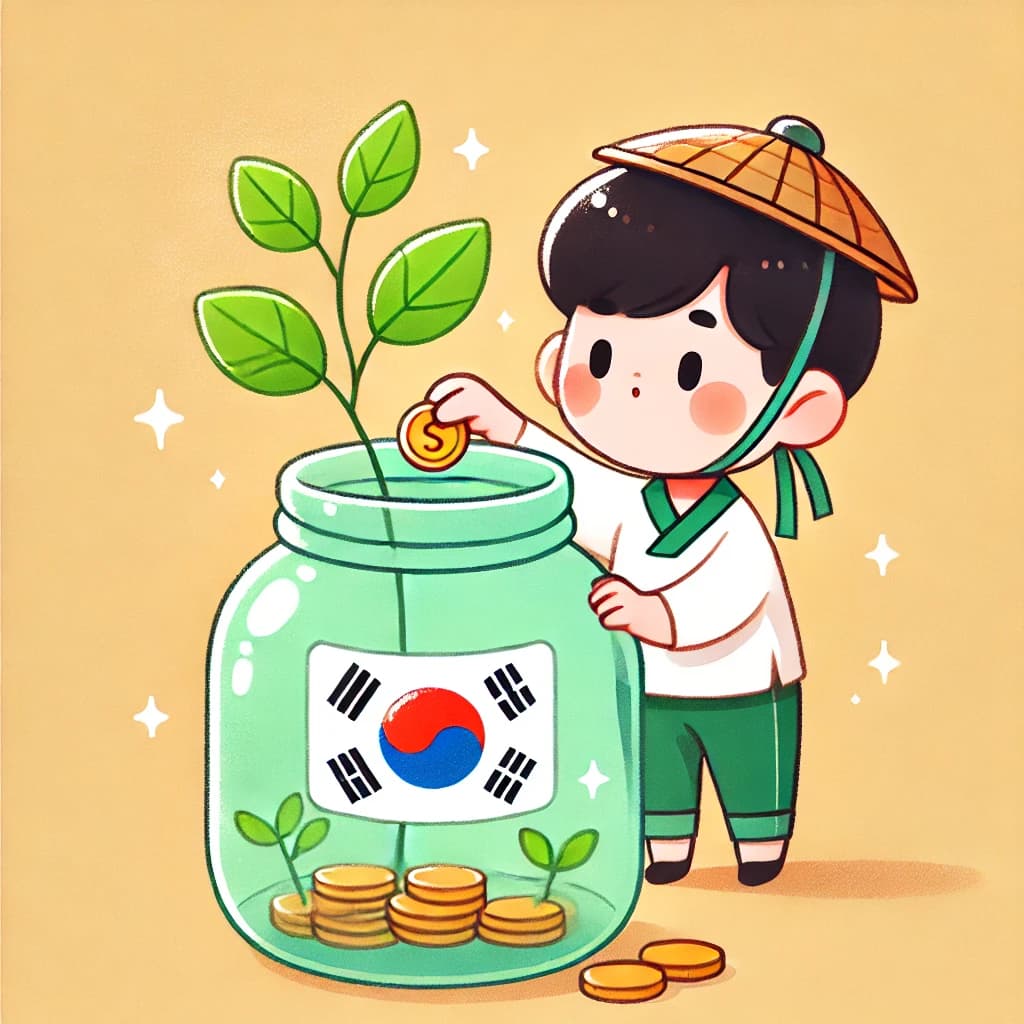 새싹처럼 자라나는 돈을 표현하는 사진