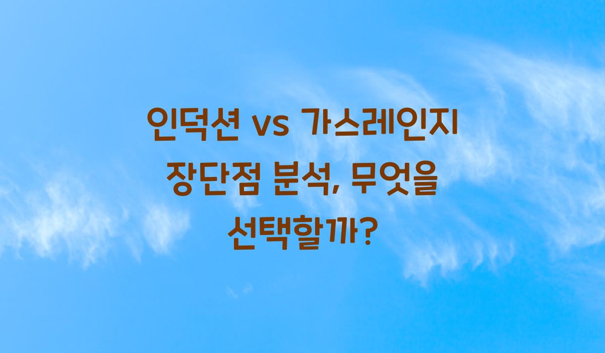 인덕션 vs 가스레인지 장단점 분석