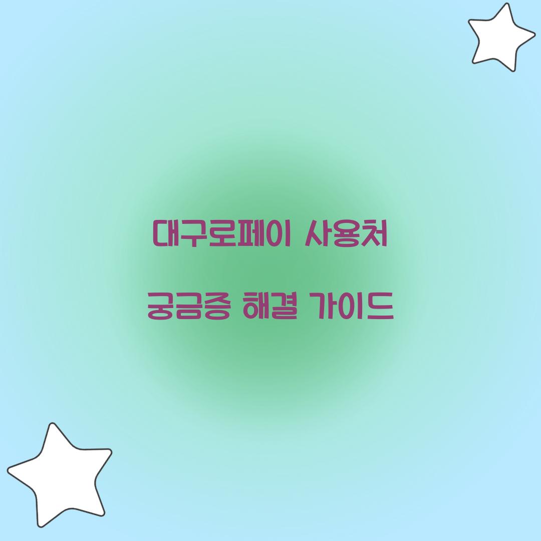 대구로페이 사용처