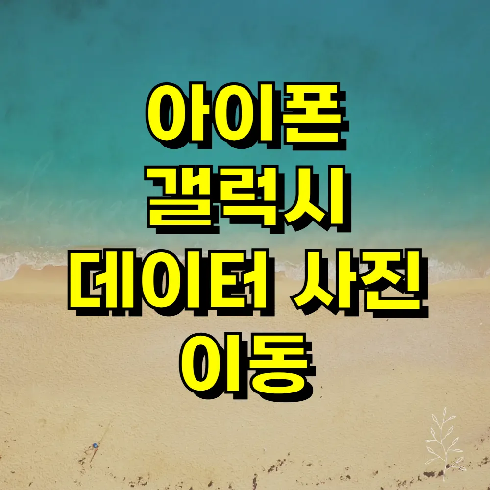 아이폰 갤럭시 데이터 사진 이동