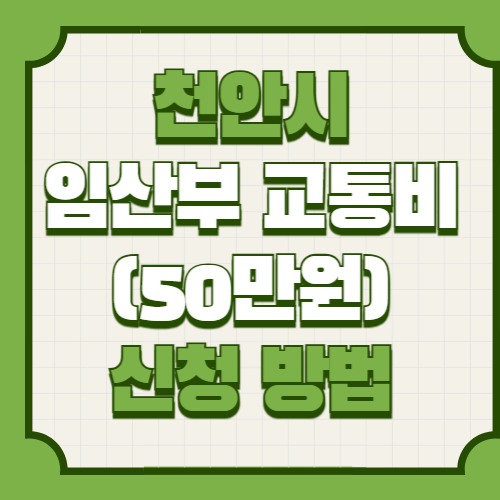 천안 임산부 교통비 지원금 50만원 인상 신청방법