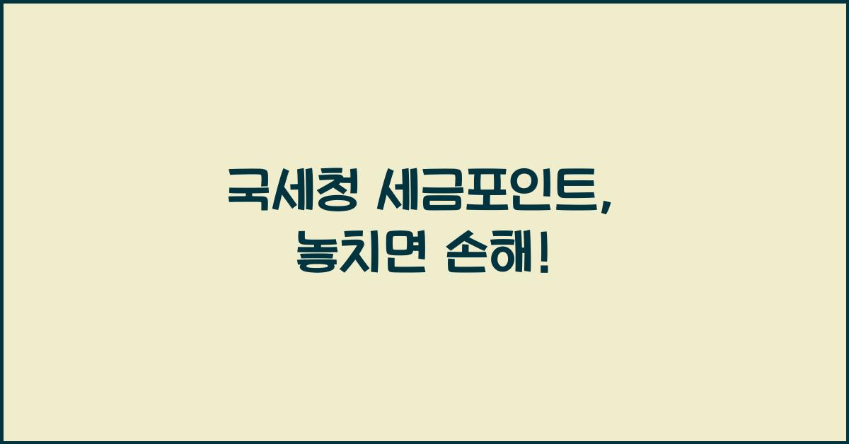 국세청 세금포인트