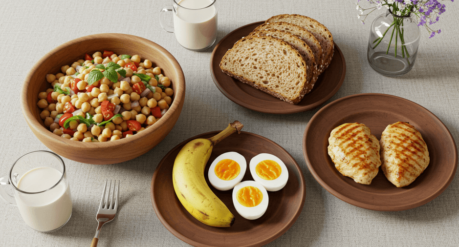 단백질이 풍부한 테이블