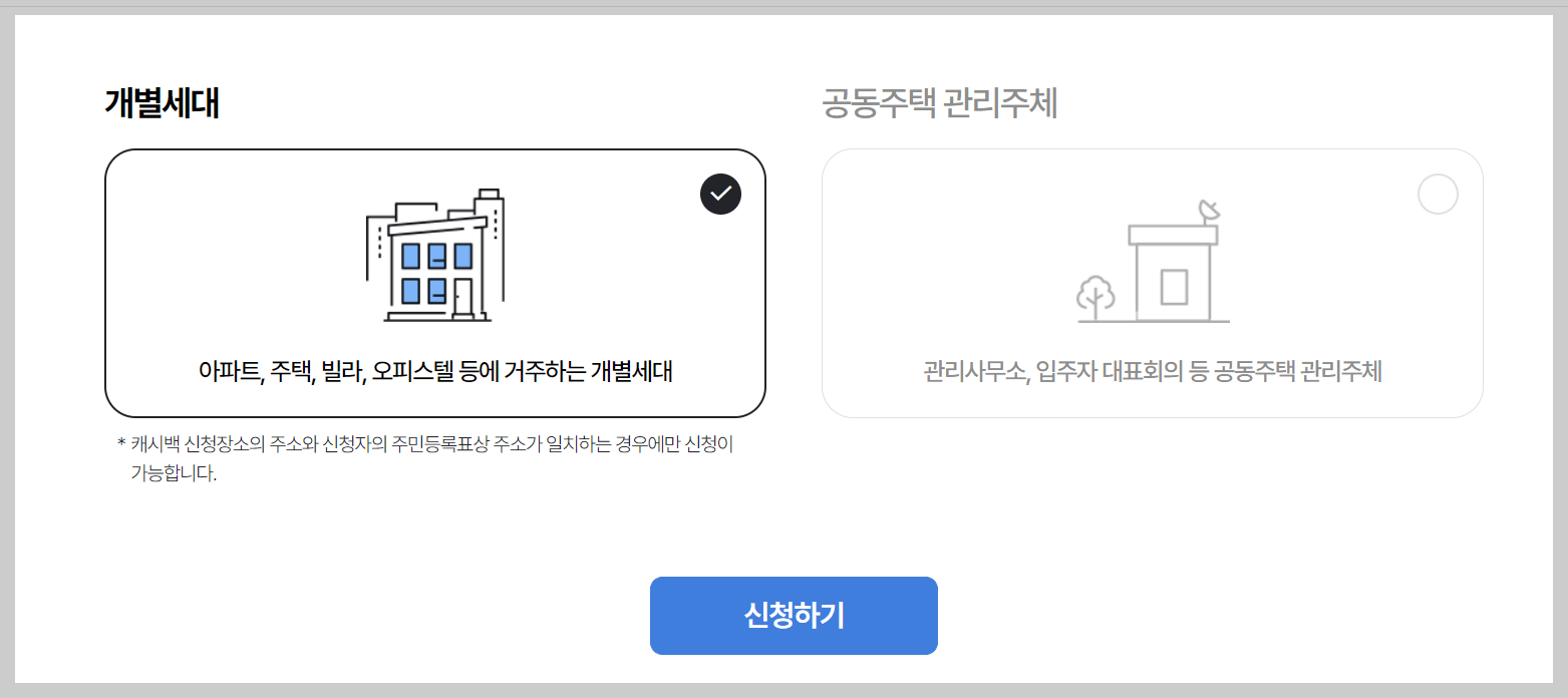 에너지캐시백 신청대상, 신청방법