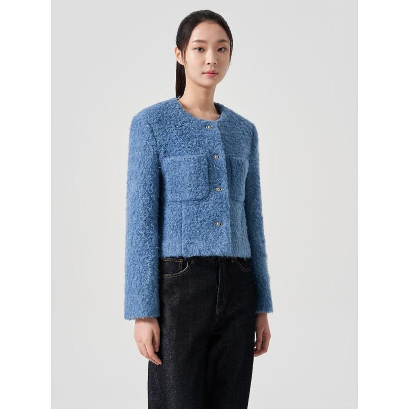 에잇세컨즈 8 seconds 헤어리 라운드넥 재킷 -