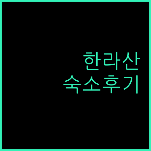 돈내코힐리조트 한라산 등반객 필독 숙