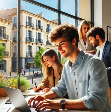 프랑스 몽펠리에에서 인턴쉽하는 모습