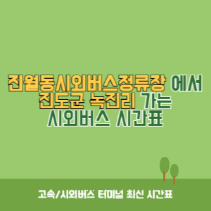 진월동시외버스정류장에서 진도군 녹진리 가는 시외버스 시간표 최신정보