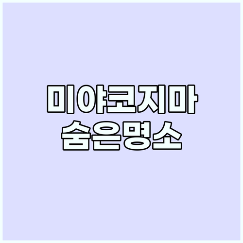 미야코지마 3일 렌터카 여행: 숨겨진..