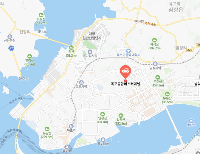 목포종합버스터미널 위치-지도